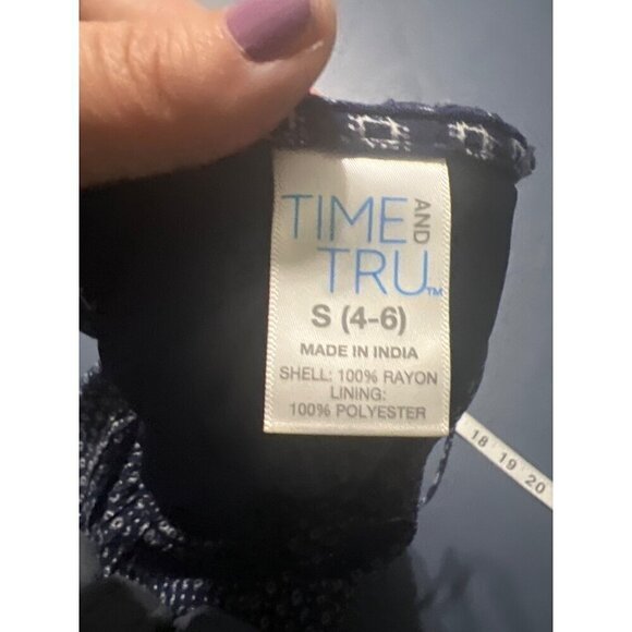 Time And Tru Blue Spaghetti Strap Dress S (4-6) Beachy Boho vacation Resort Crui - Picture 2 of 10